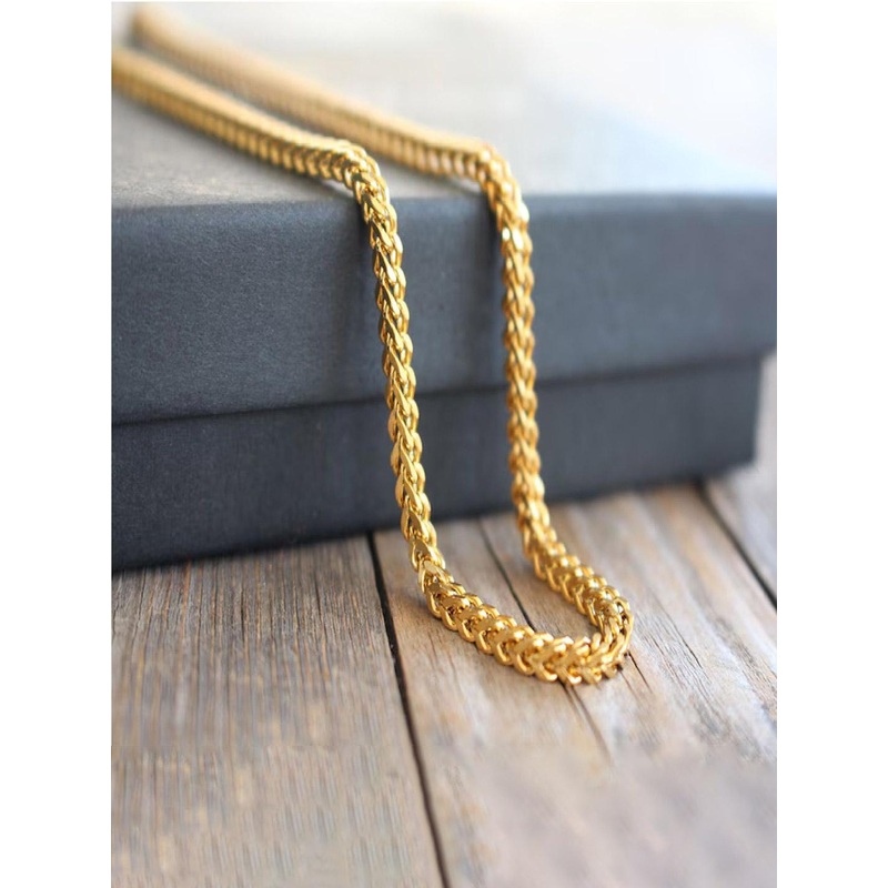 Crazy Fashion Unisex Stainless Steel Gold-Plated Minimal Chain