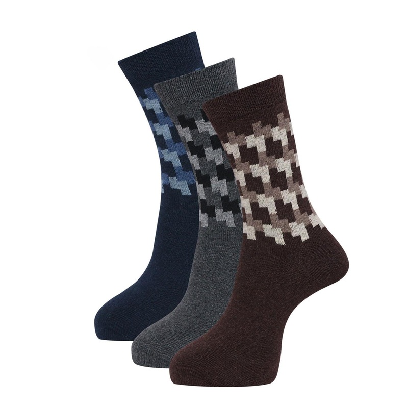 Dollar Socks Men Pack Of 3 Woolen Calf Length Socks