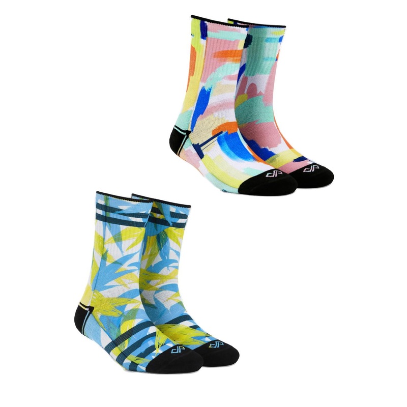 Dynamocks Unisex Pack of 2 Multicoloured Patterned Calf-Length Socks