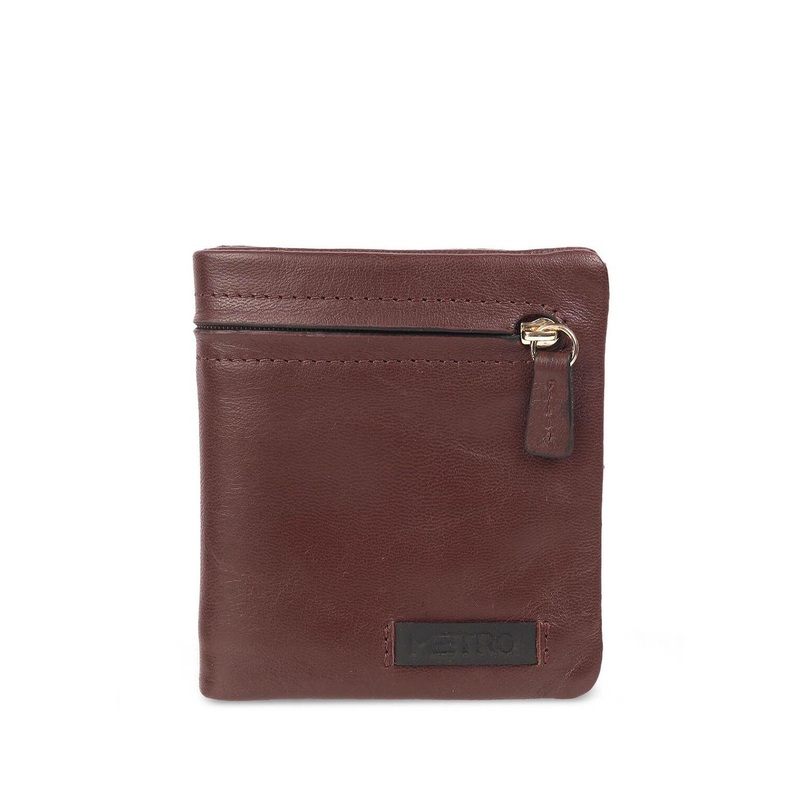 Metro Men Floral Bow Detail Leather Two Fold Wallet