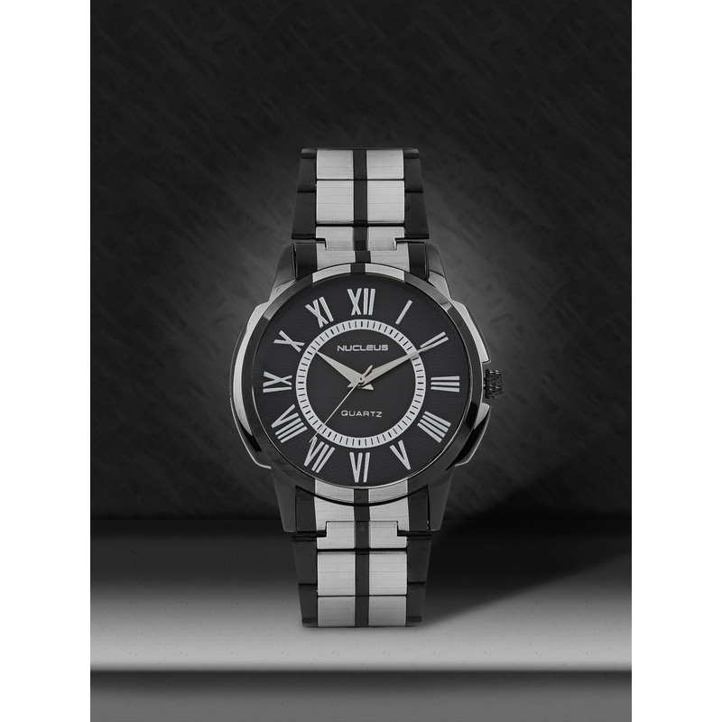 Nucleus Men Black Dial & Multicoloured Bracelet Style Straps Analogue Watch NLG2BB-Black