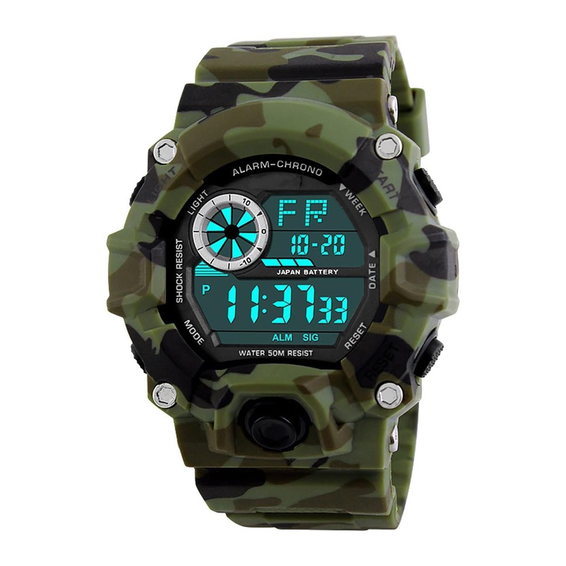 Skmei Men Green Dial & Green Straps Digital Waterproof Chronograph Watch SKMEI1019CG