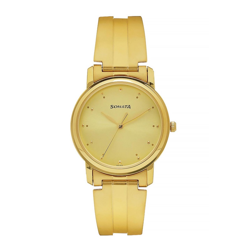 Sonata Men Gold-Toned Analogue Watch NK1013YM24