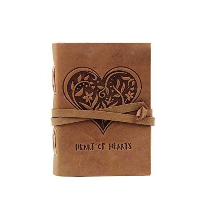 SWISS HORN Heart Embossed Leather Diary
