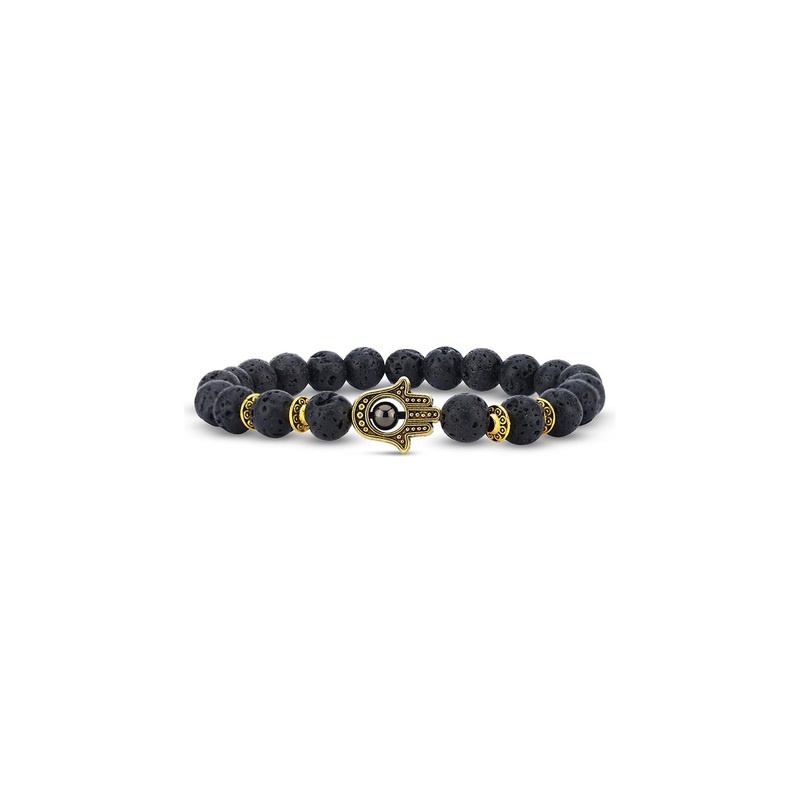 TOFFCRAFT Men Gold-Plated Beaded Bracelet