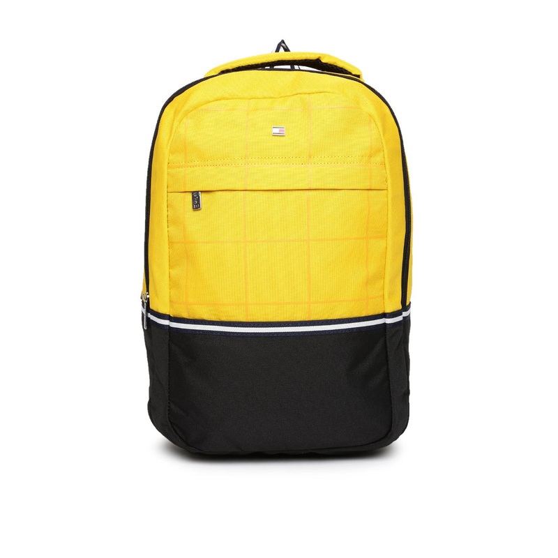 Tommy Hilfiger Unisex Yellow & Black Colourblocked Backpack