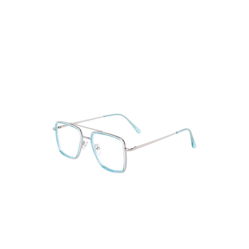 Dervin Blue Zero Power Blue Light Blocking Cut AntiGlare Retro Square Eyeglass