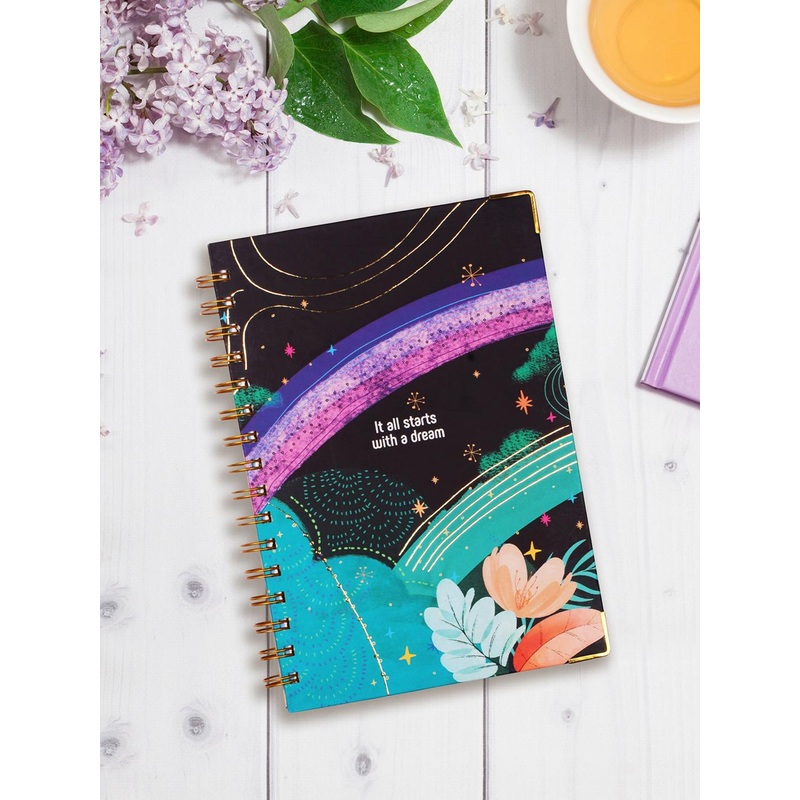 Doodle Black & Blue Printed Daily Planner Stationery