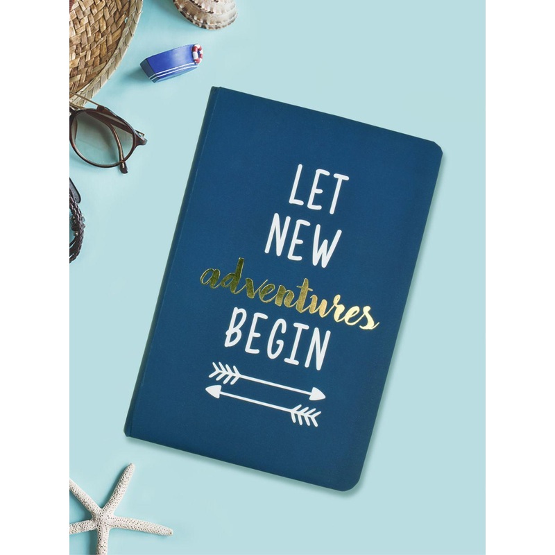 Doodle Blue & White Adventures Of The Mind Typo Hard Bound Notebook