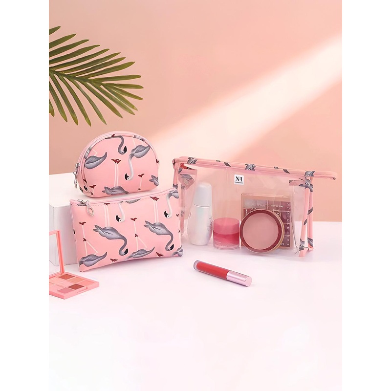 NFI essentials Set Of 3 Printed Cosmetic Makeup Pouch