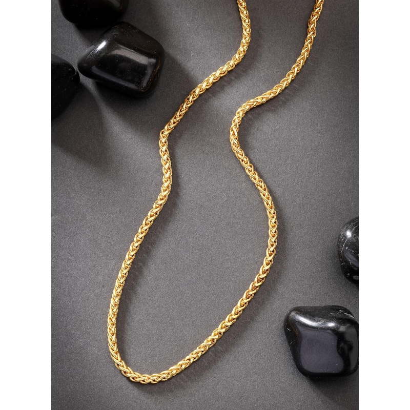 NVR Men Gold-Plated Stainless Steel Chain