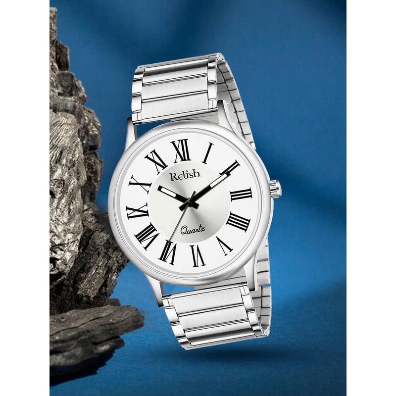 Relish Men Dial & Stainless Steel Straps Reset Time Analogue Watch RE-NW2018