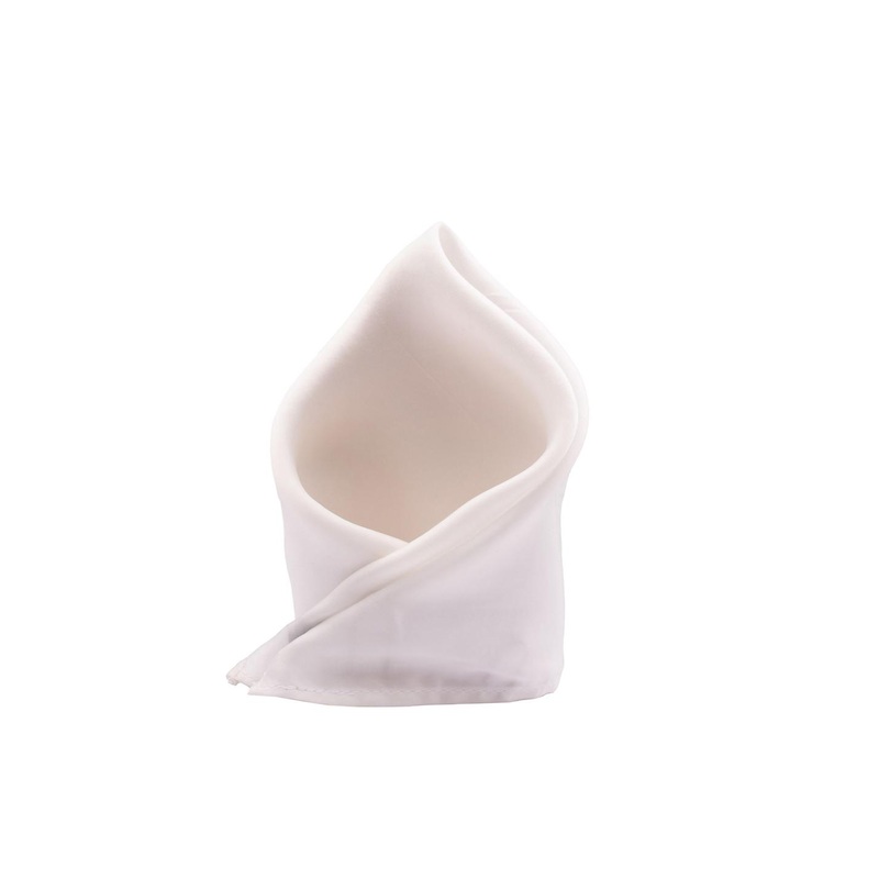 The Tie Hub Men White Solid Pocket Square