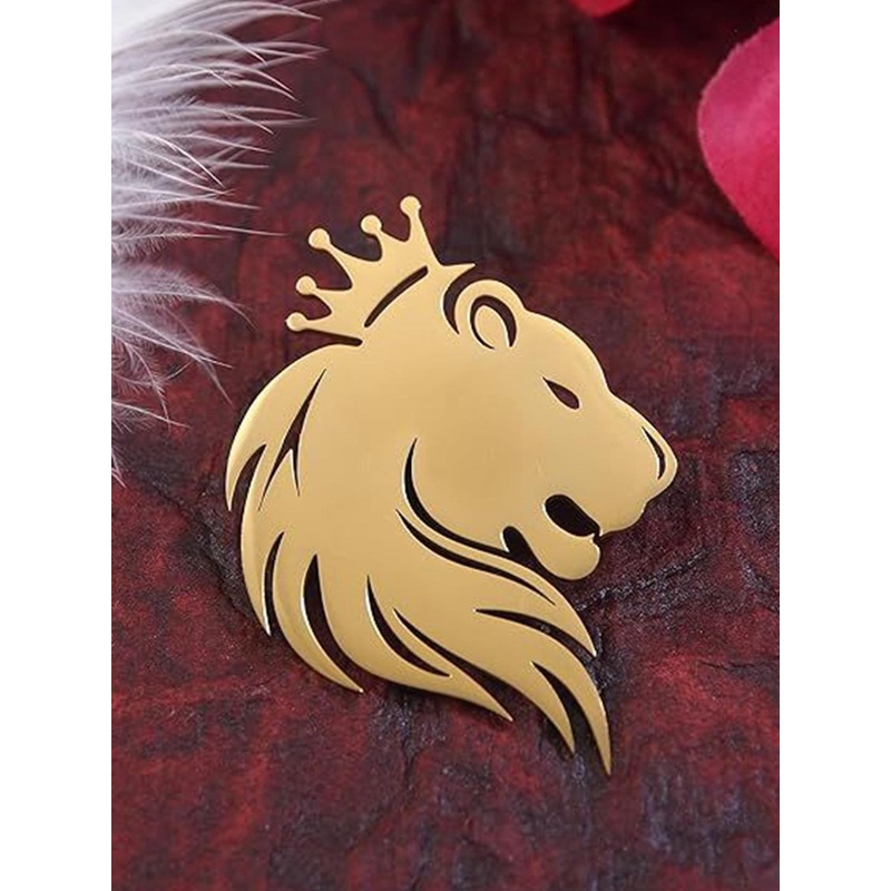 ADORN Unisex Stainless Steel Lion Brooch