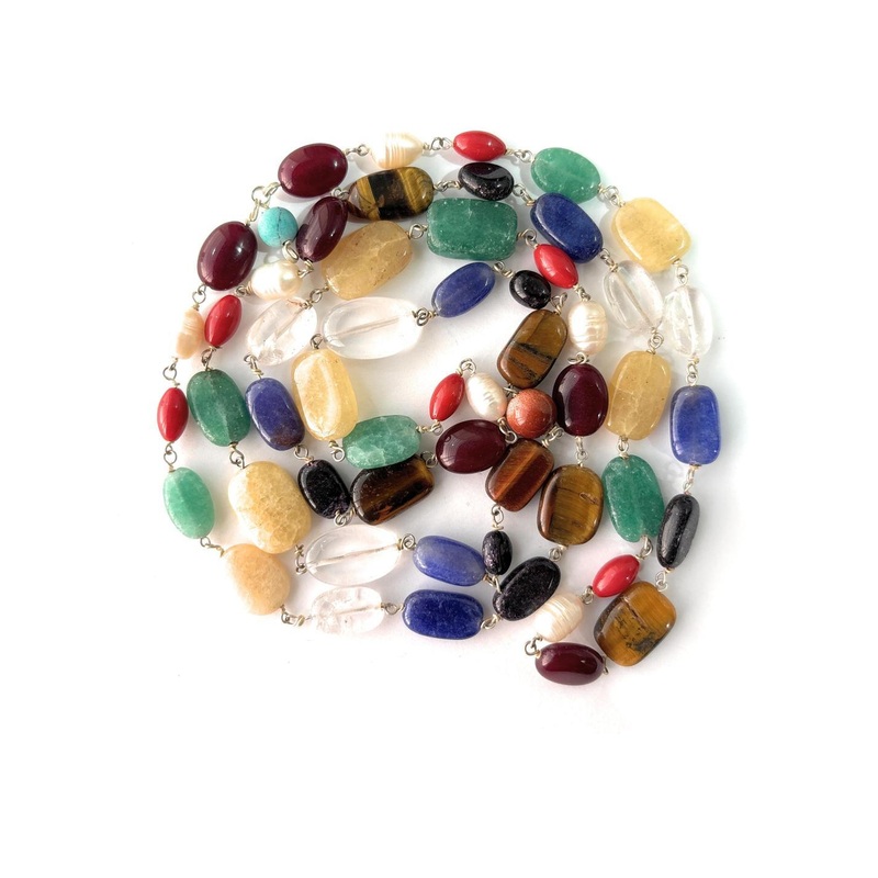 Apnisanskriti Unisex Multi Colour Beads Navratna Mala Chain