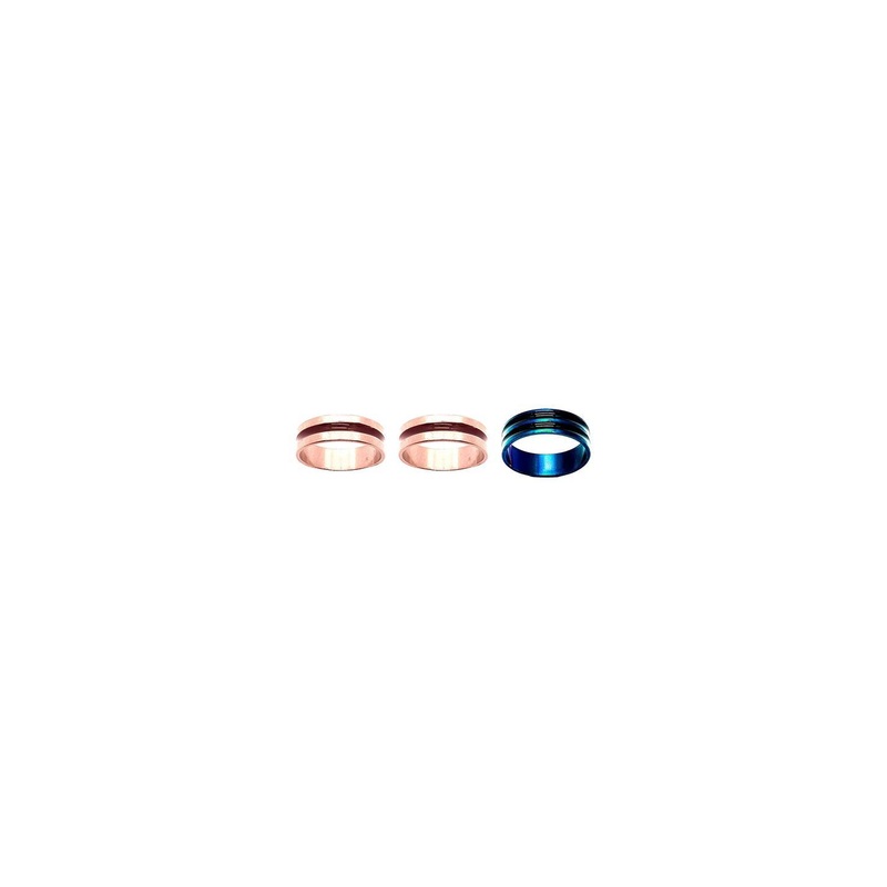 Dynamic Retail Global Set of 3 Rings for Men & Women, Gold-Blue Alloy Ring ()