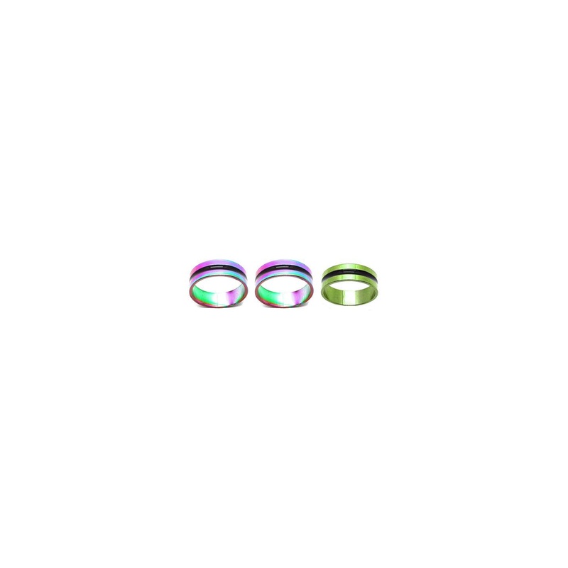 Dynamic Retail Global Set of 3 Rings for Men & Women, Multicolor-Green Alloy Ring ()