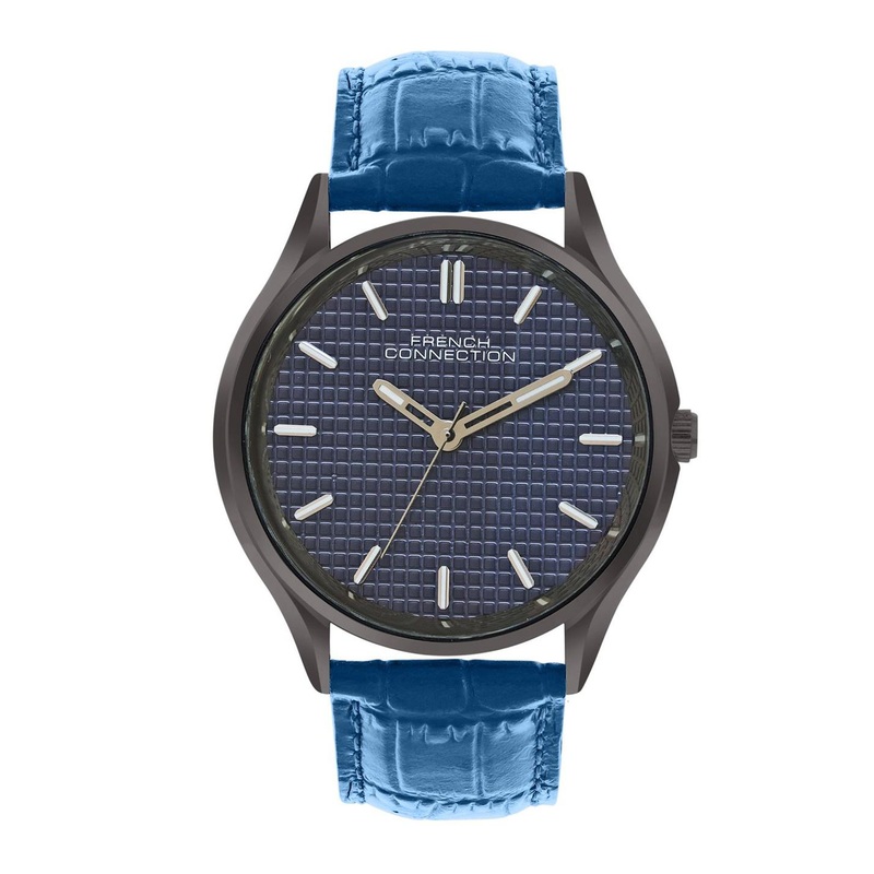 French Connection Men Dial & Leather Textured Straps Analogue Watch FCN088UL