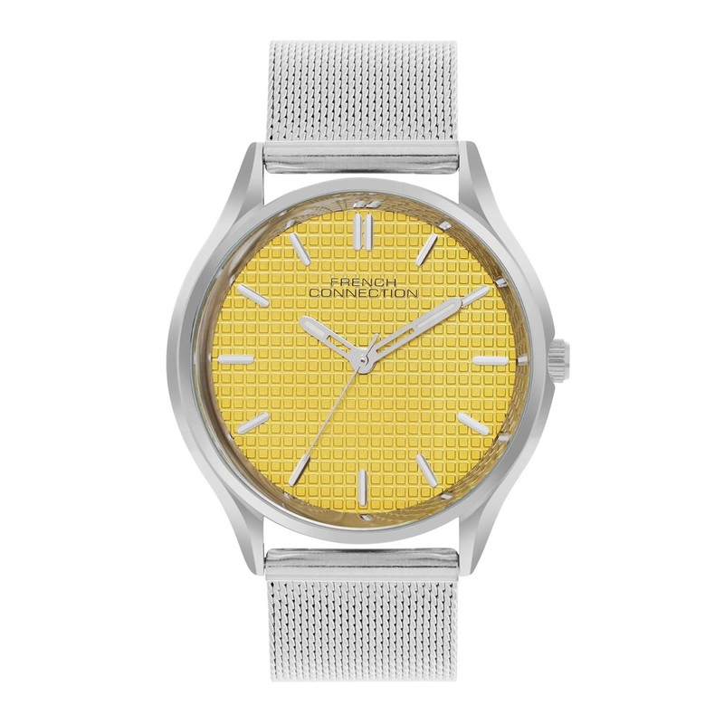 French Connection Men Dial & Stainless Steel Bracelet Style Straps Analogue Watch FCN088SM