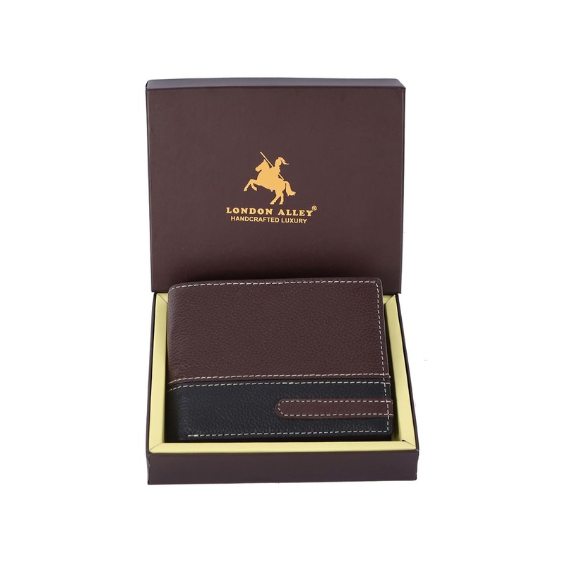 LONDON ALLEY Men Colourblocked Leather Two Fold Wallet