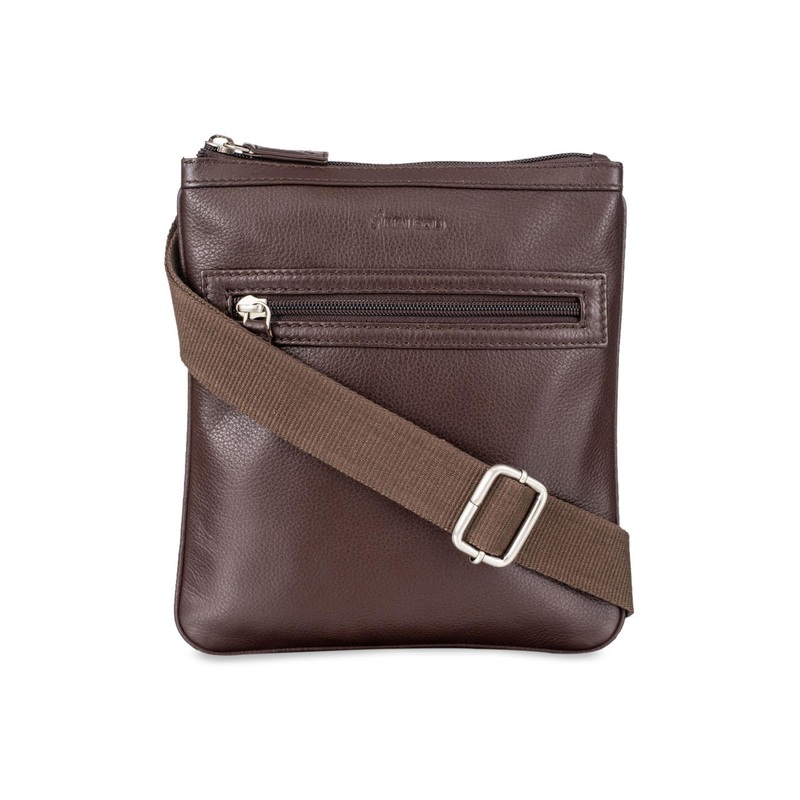 MAI SOLI Men Coffee Brown Solid Leather Messenger Bag
