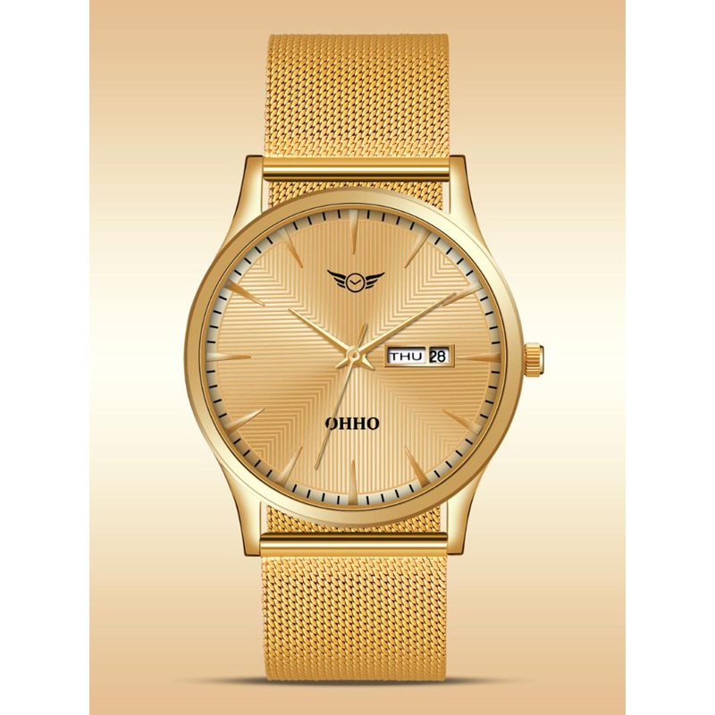 OHHO Men Stainless Steel Bracelet Style Straps Analogue Watch OHW-11 G-DIAL & G-SF