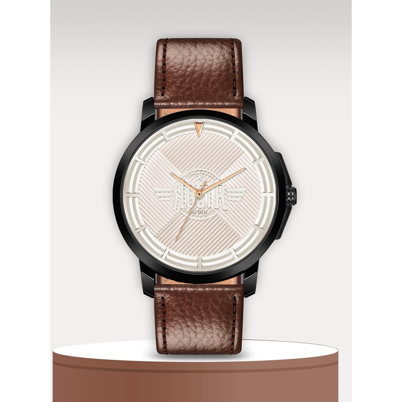 Roadster Men White Leather Strap Analogue Watch RD-09-White