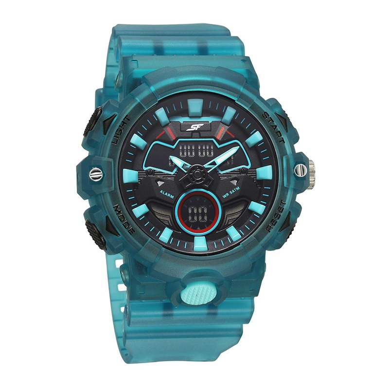 Sonata Men Dial & Cut Work Straps Analogue and Digital Watch 77138PP04W