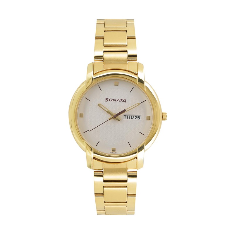 Sonata Utsav Men White Analogue watch NL7954YM05