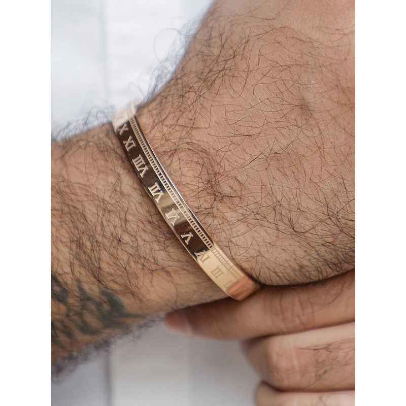 SWASHAA Men Rose Gold-Plated Kada Bracelet
