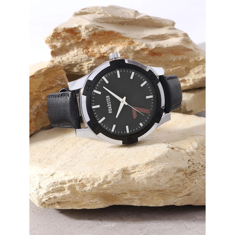 The Roadster Lifestyle Co. Men Black Analog Leather Wrist Watch RDM003B