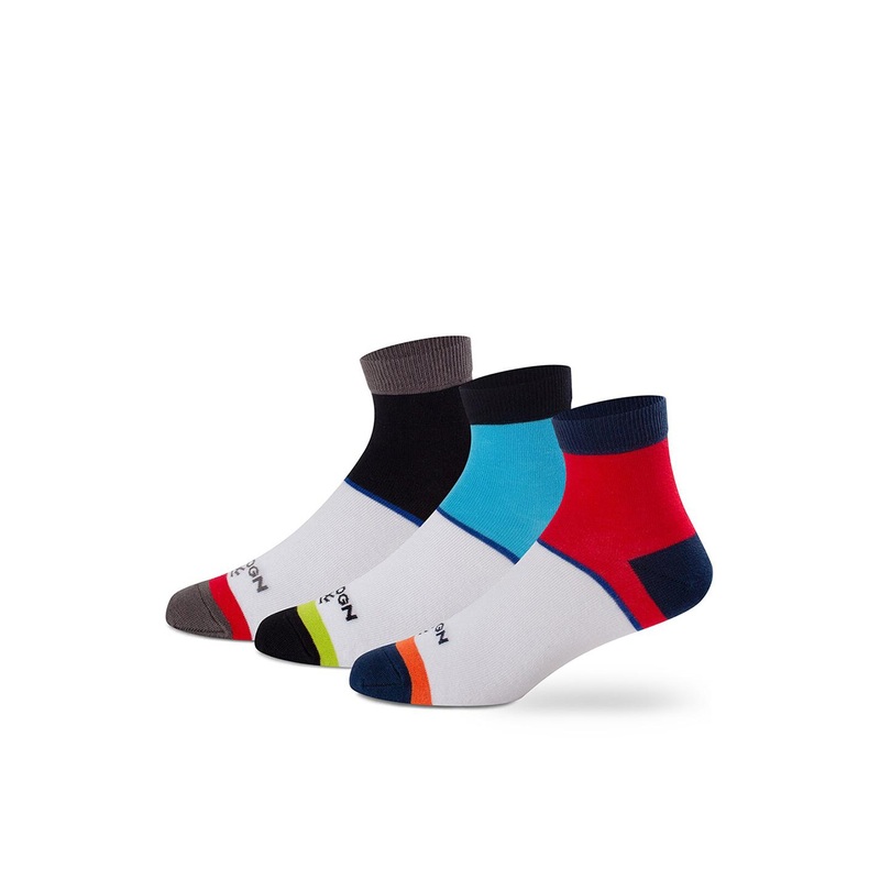 WROGN Men Pack of 3 Colourblocked Ankle-Length Socks