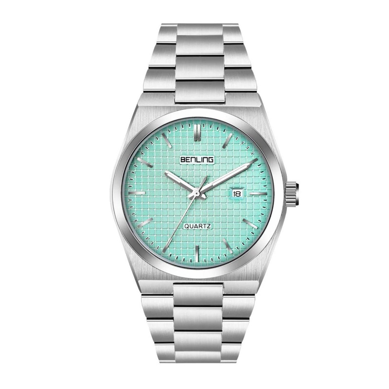 BENLING Men Dial & Stainless Steel Wrap Around Straps Analogue Watch BENL-0014-CYAN