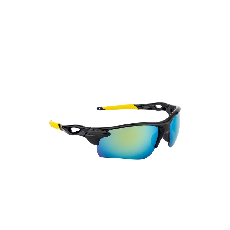 Clark N Palmer Unisex Mirrored Lens & Black Sports Sunglasses with UV Protected Lens