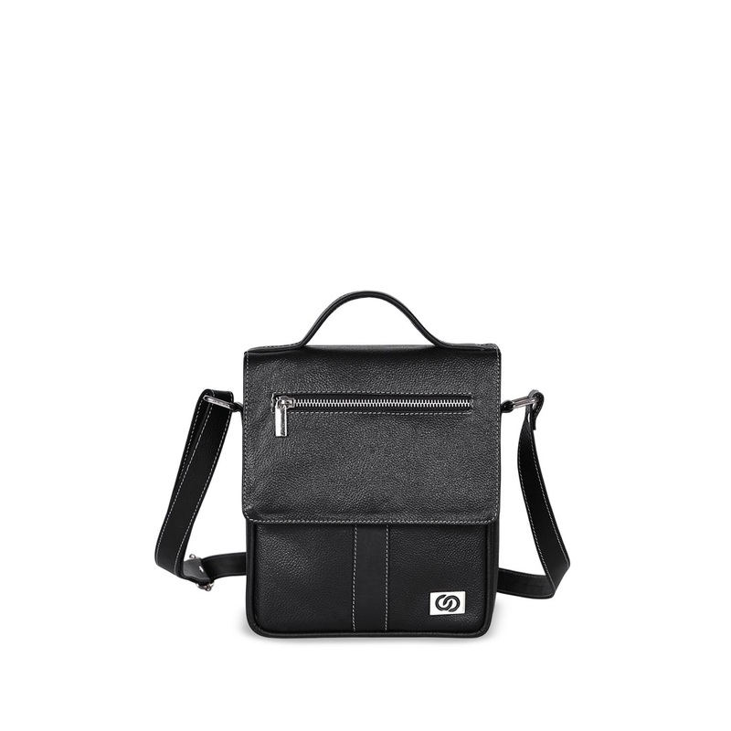 CORDS CRAFT Men Textured Structured Leather Sling Bag