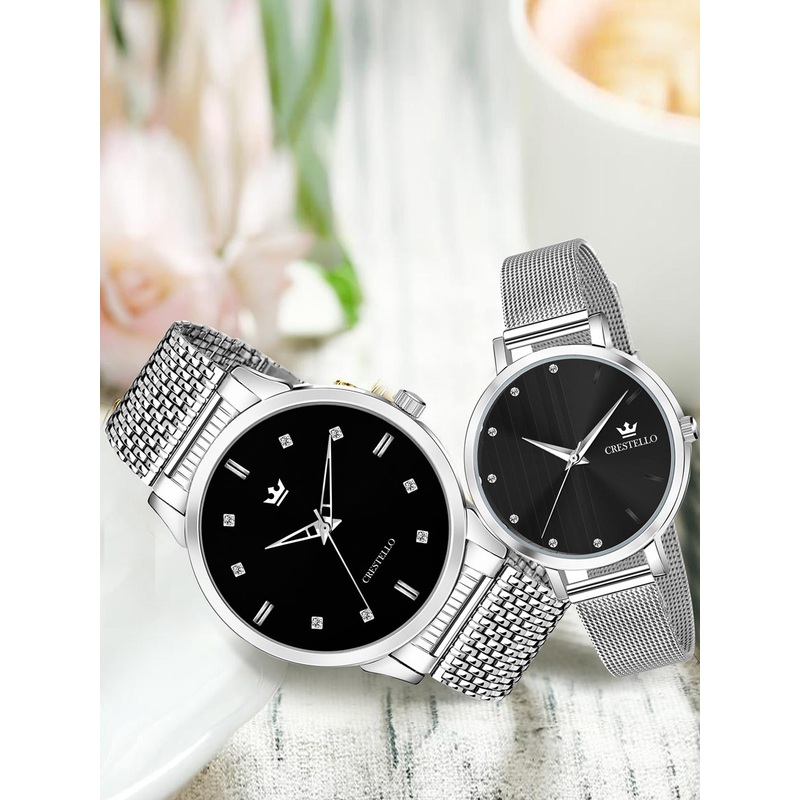 CRESTELLO Unisex Stainless Steel Dial His & Her Analogue Watch CRCM-001-103