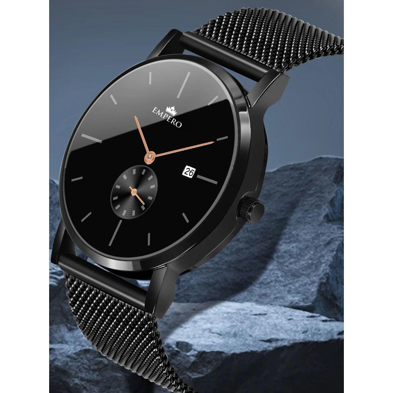 EMPERO Men Brass Printed Dial & Stainless Steel Analogue Multi Function Watch EAB304