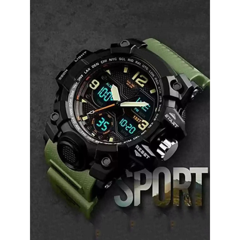 EWWE Men Round Dial Analogue and Digital Chronograph Watch Ewwe 1327-Green