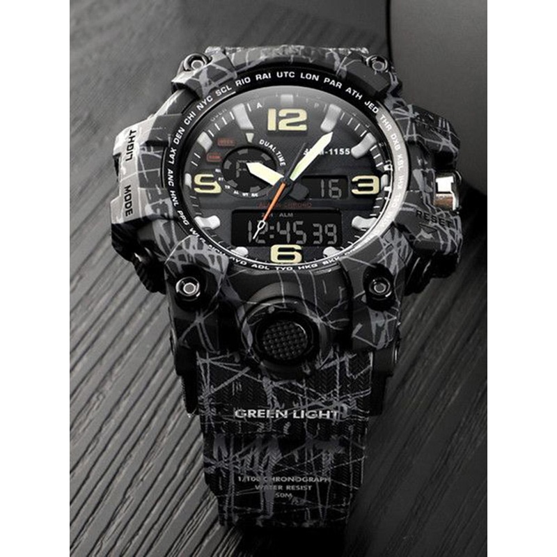 EWWE Men Round Dial & Straps Analogue and Digital Chronograph Watch Ewwe 1155-Line