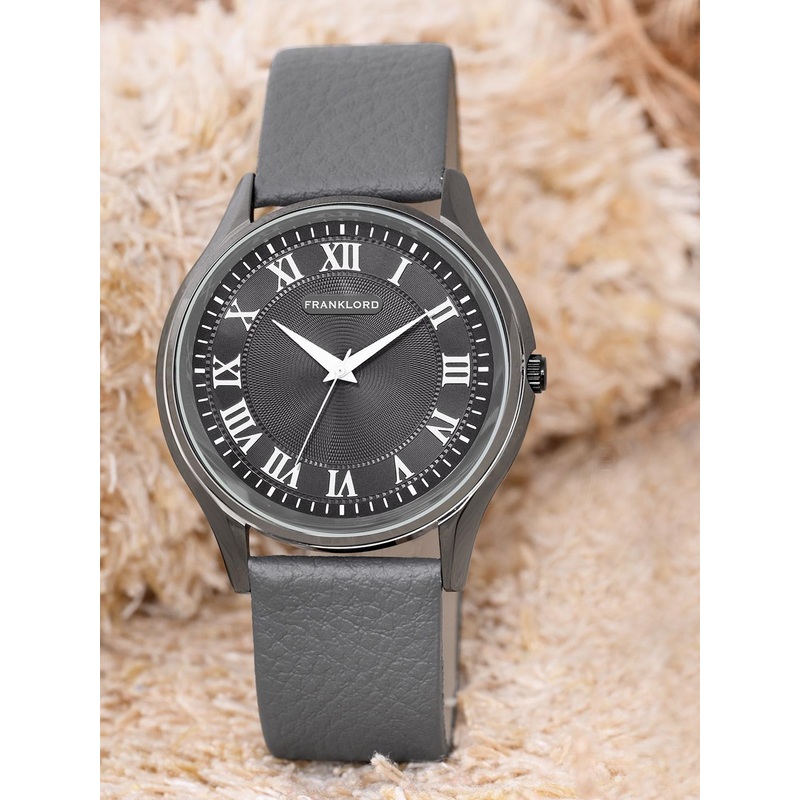 Franklord Men Round Shaped Leather Straps Analogue Watch F-143 GRGG