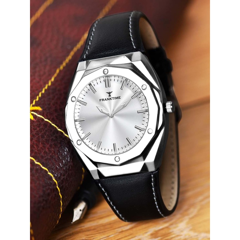 Franktime Men Dial Leather Bracelet Style Straps Analogue Watch FT-0006