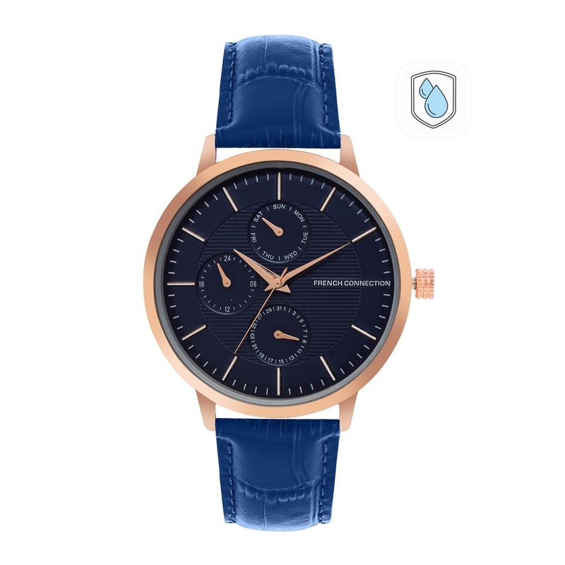 French Connection Men Leather Textured Straps Analogue Watch FCN00041A
