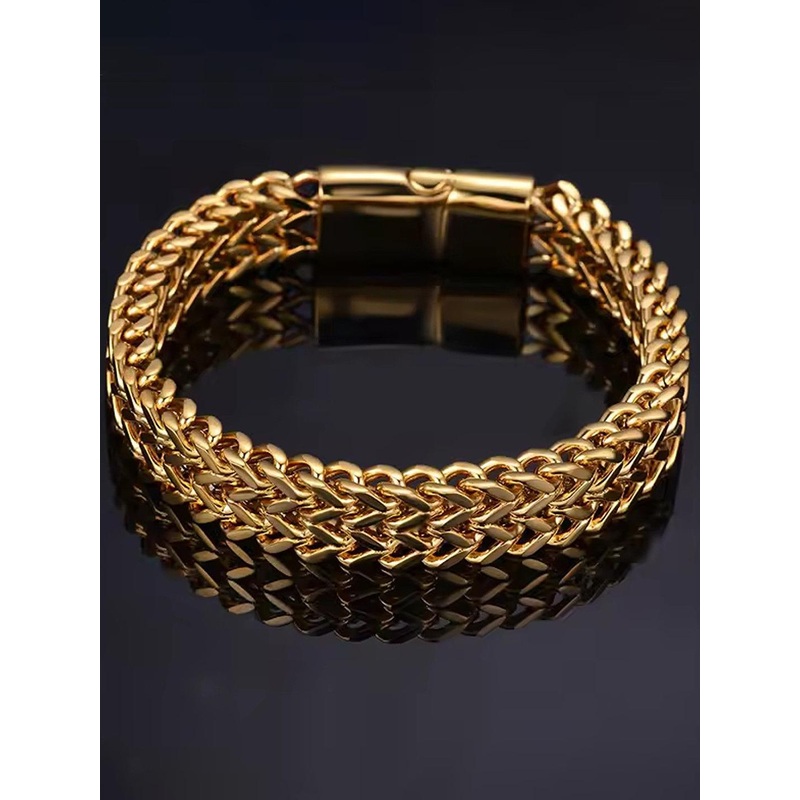 Heer Collection Men Stainless Steel Link Bracelet