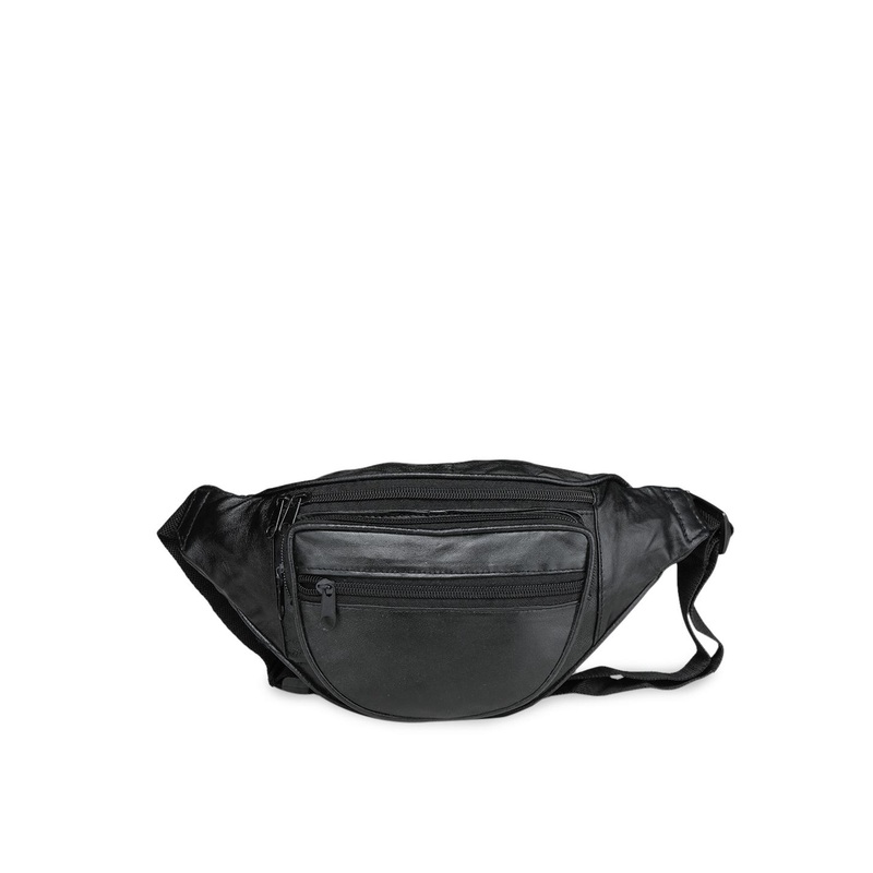 K London Black Leather Waist Pouch