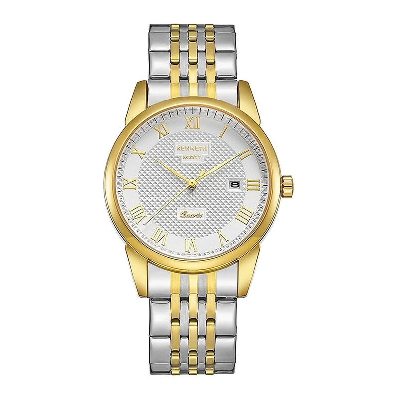 KENNETH SCOTT Men Dial & Stainless Steel Bracelet Style Straps Analogue Watch K23030-TBTW