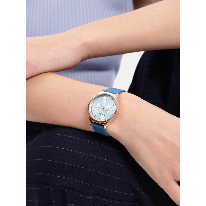 Mast & Harbour Unisex Brass Dial & Leather Straps Analogue Multi Function Watch