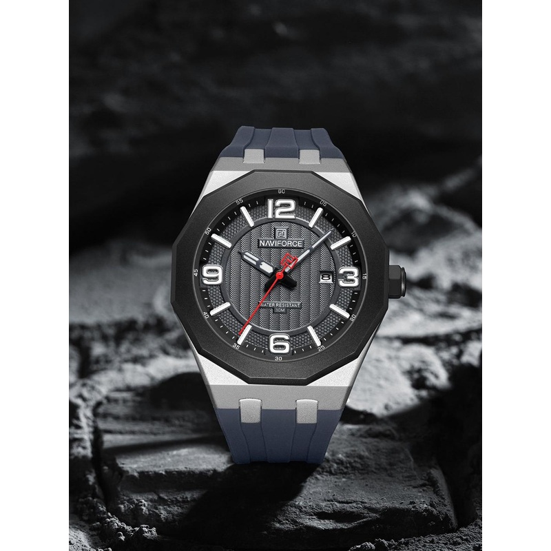 Naviforce Men Dial & Textured Straps Analogue Watch NF8079_S GY TGY