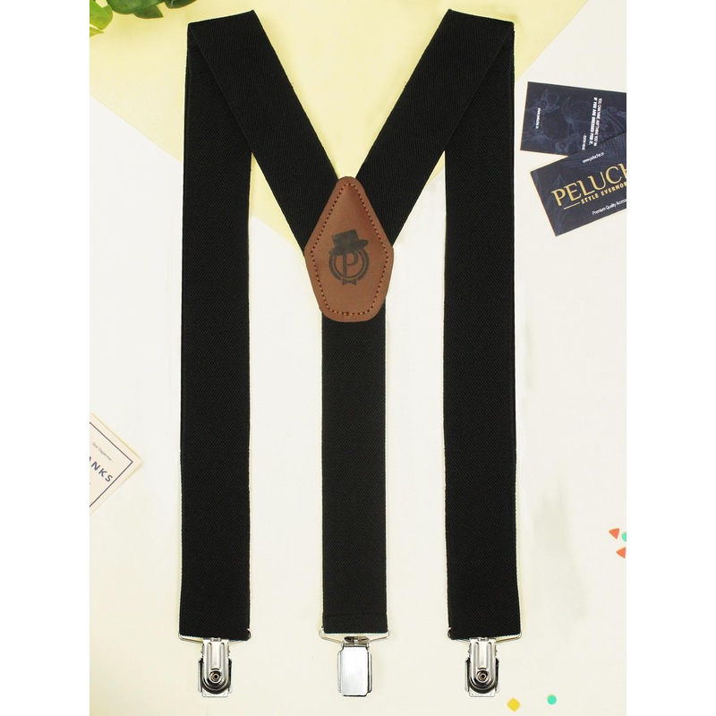 PELUCHE Men Black Solid Suspenders