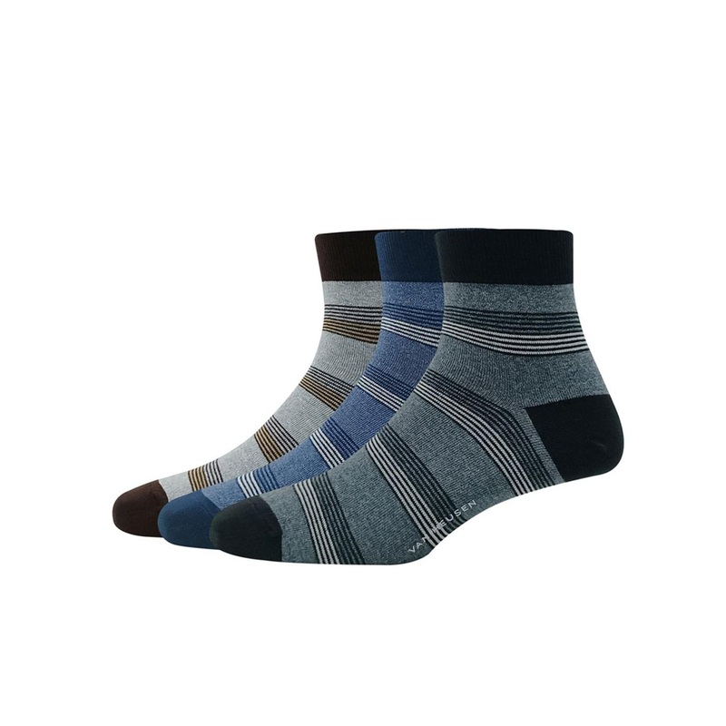 Van Heusen Men Pack Of 3 Striped Above Ankle-Length  Socks