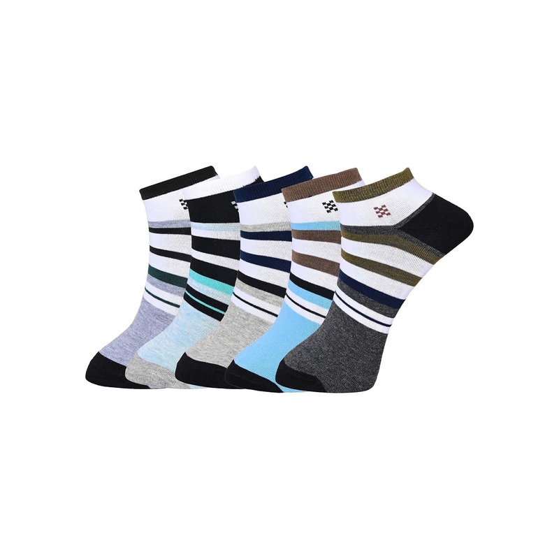 BAESD  Pack Of 5 Patterned Cotton Ankle-Length Socks